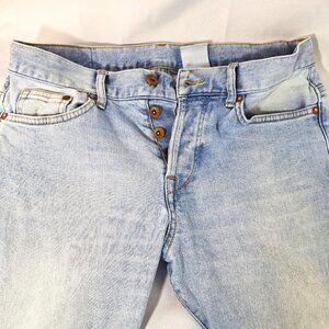 & Denim Jeans Light Wash Button Fly Size 29/32